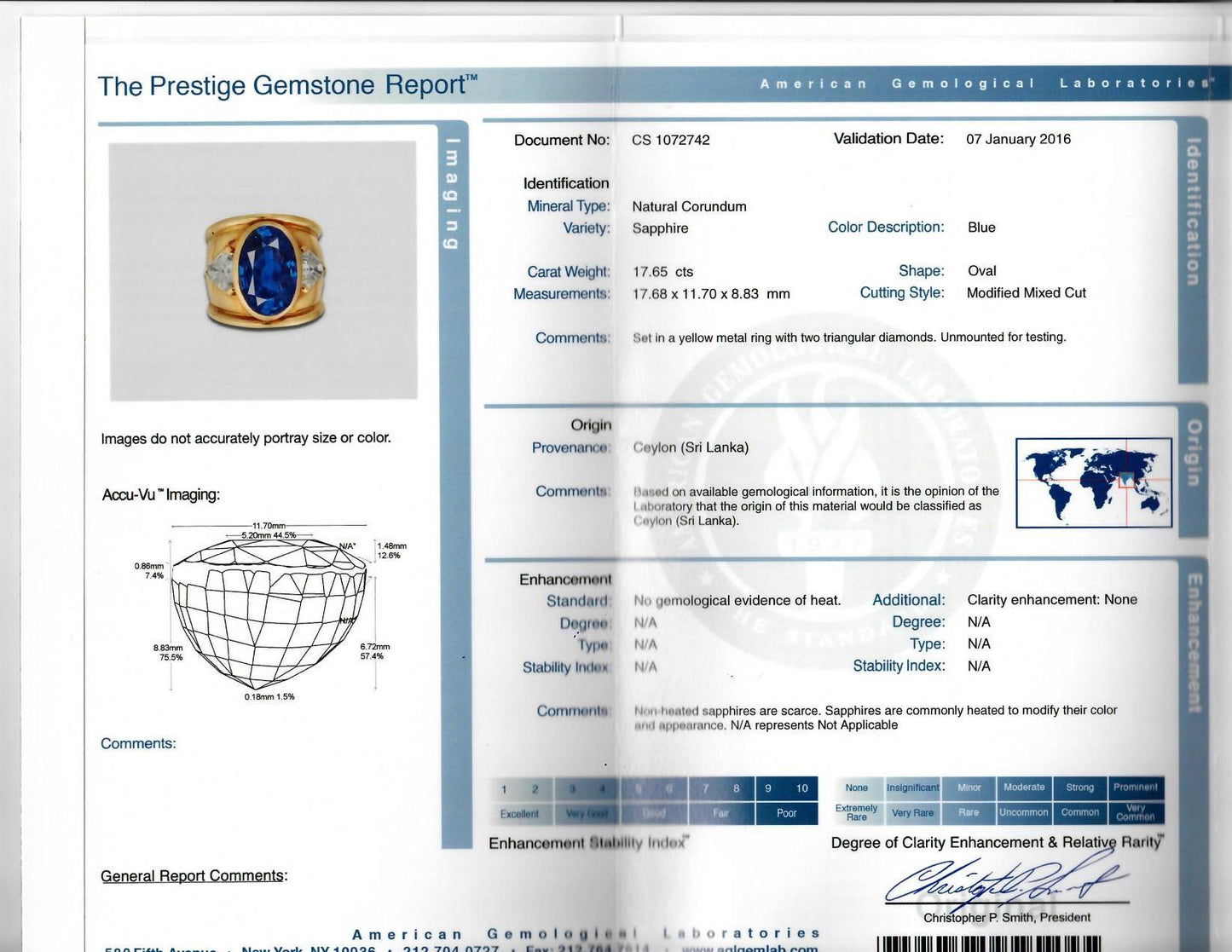 David Webb Sapphire Diamond Ring 17.65ct | Signed Estate Ring