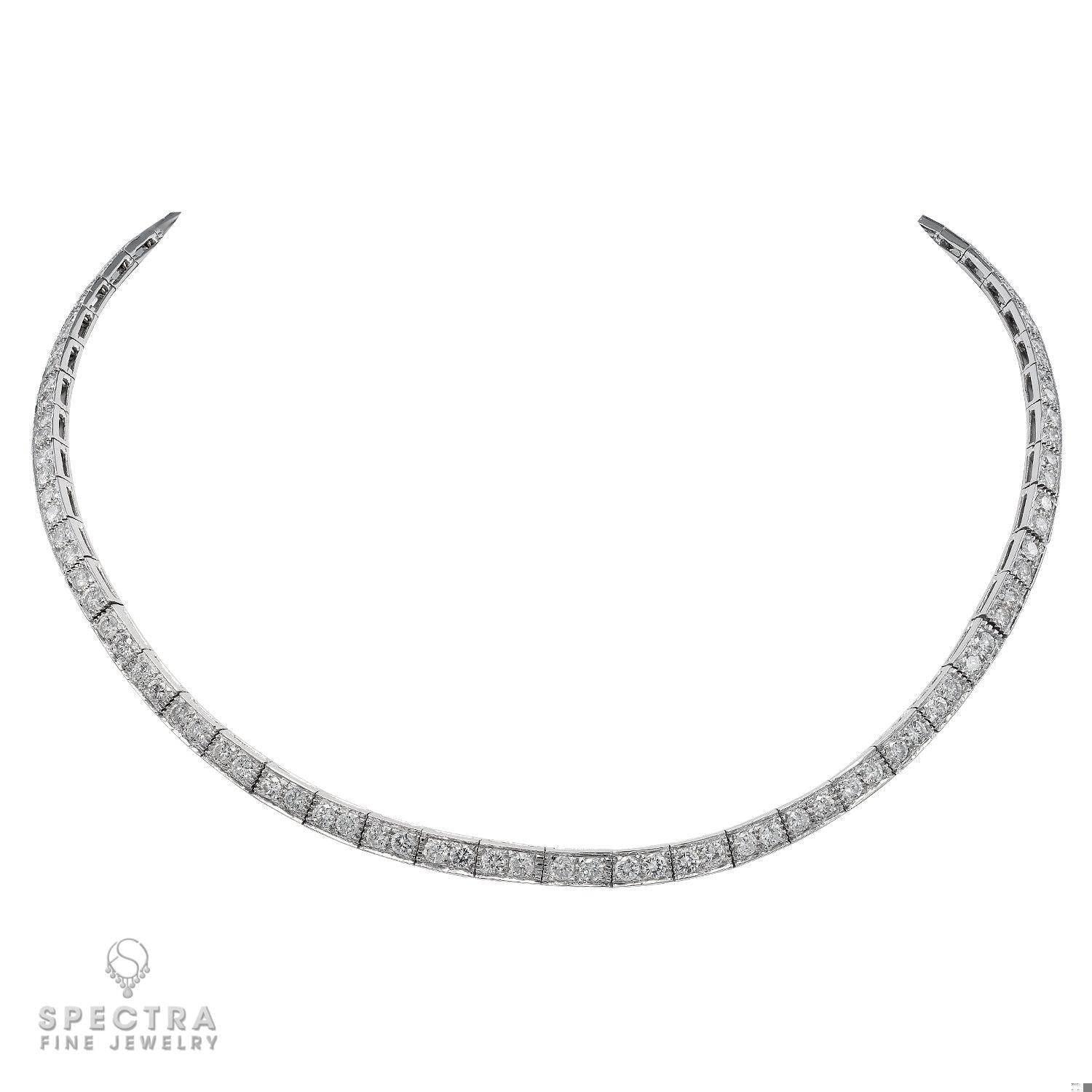 18K White Gold Diamond Necklace - 8.0 Carats Total