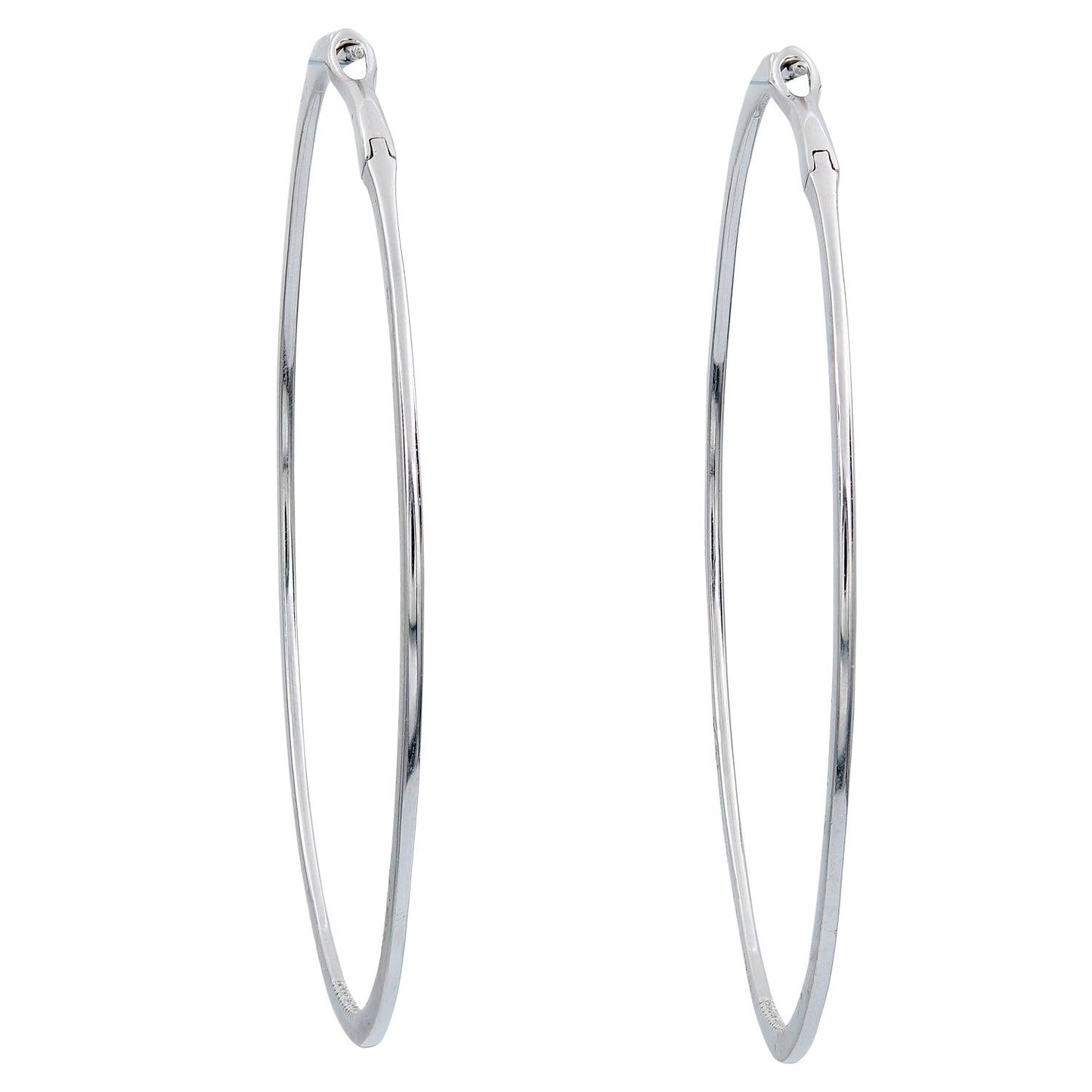 18k White Gold and Diamond Hoop Earrings