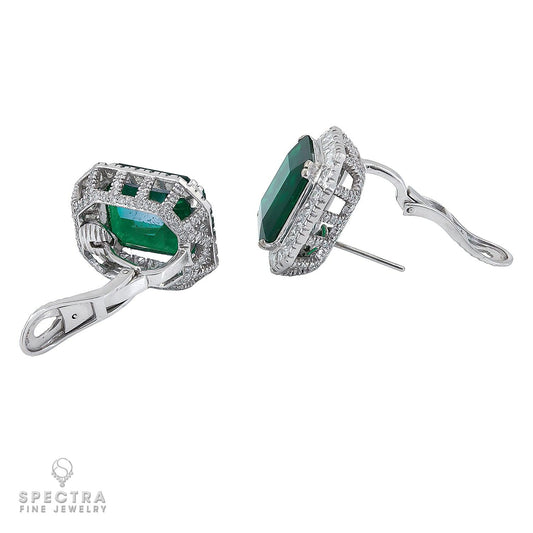 Spectra Fine Jewelry 23.44 cts. Emerald Diamond Earrings