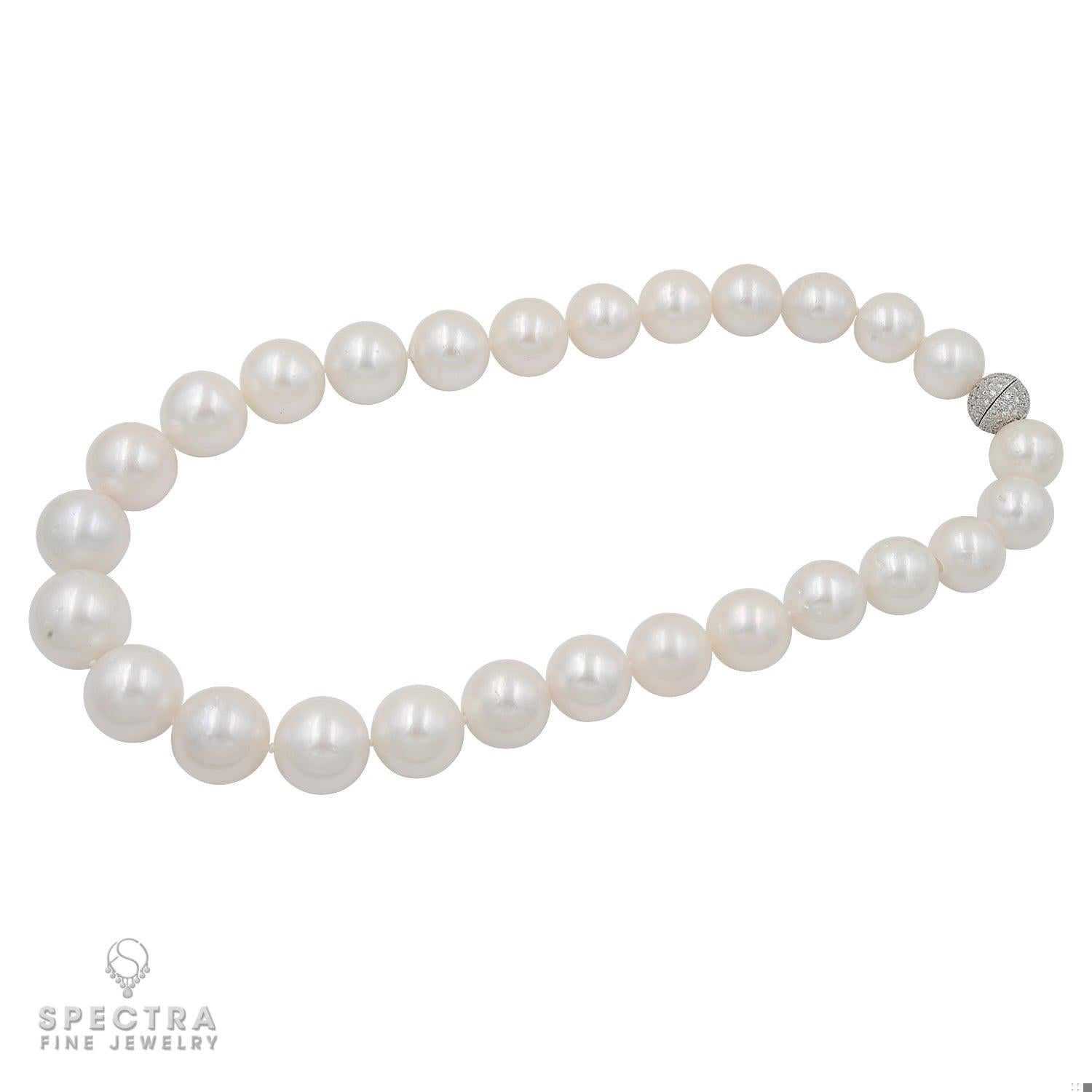 27 South Sea Pearls Necklace: in White Gold and Diamonds