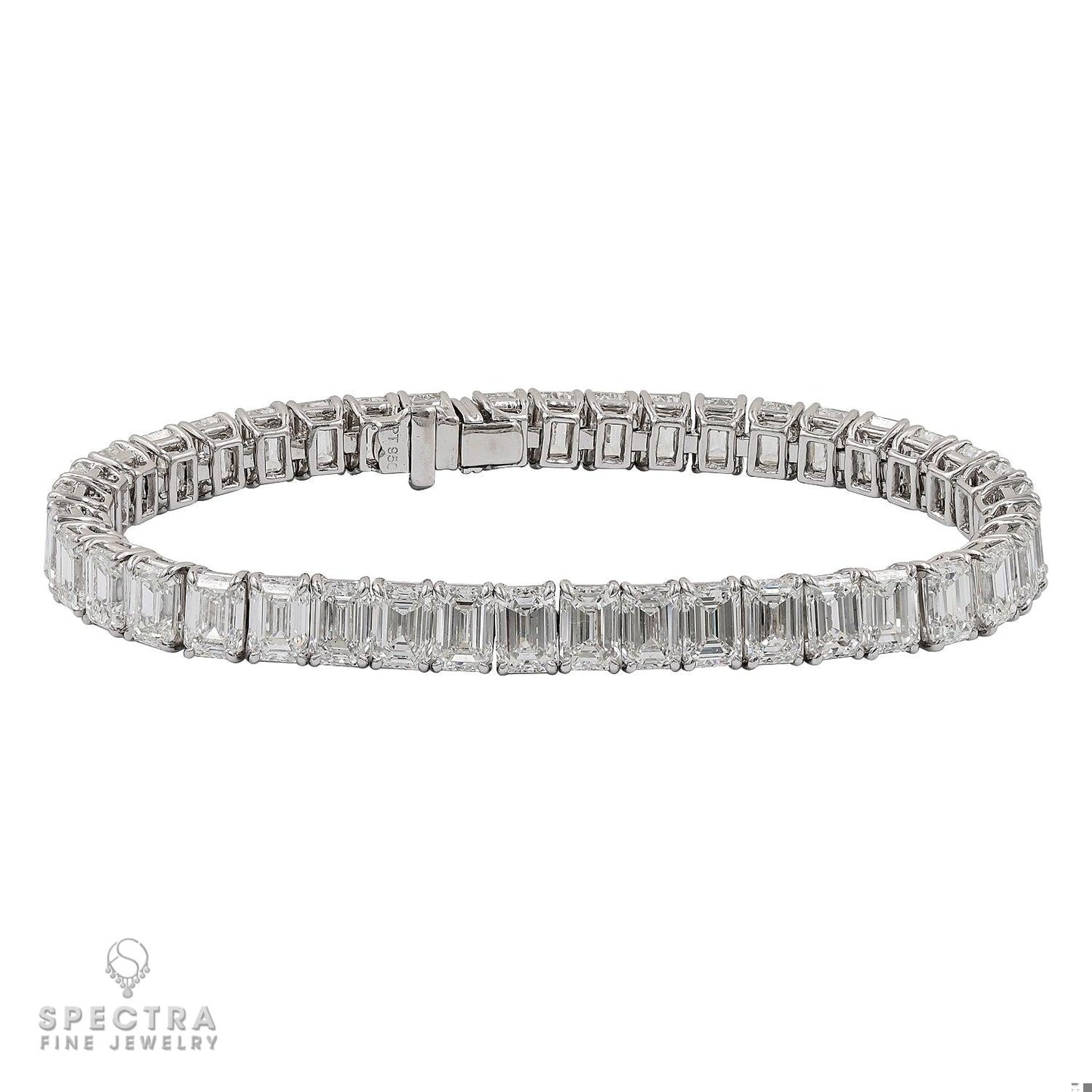 29.28 Carats Emerald Cut Diamond Tennis Bracelet by Spectra Fine Jewelry