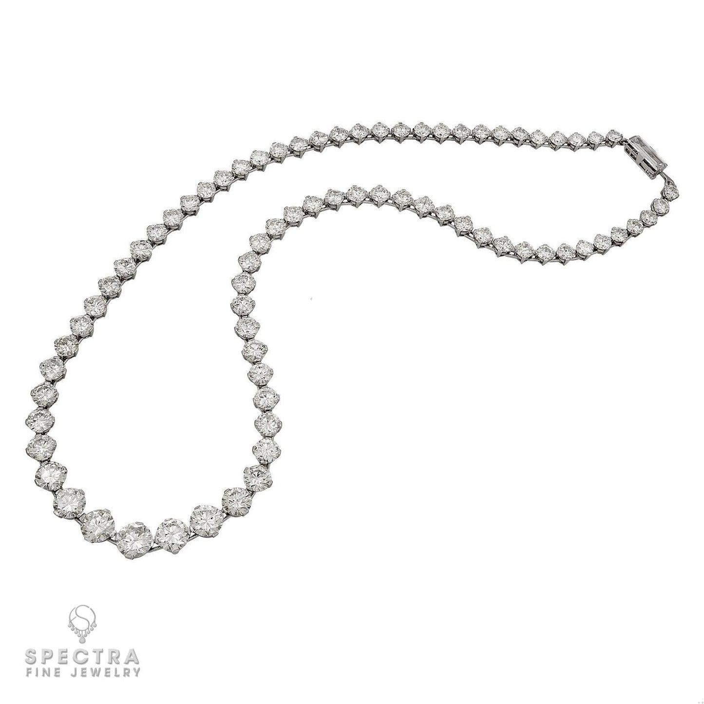 82.70 cts. Vintage Diamond Matinee Riviere Necklace