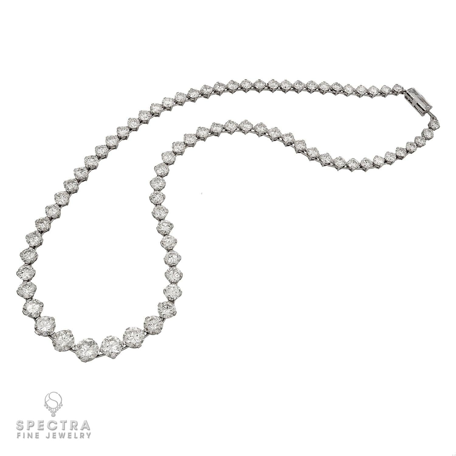 82.70 cts. Vintage Diamond Matinee Riviere Necklace