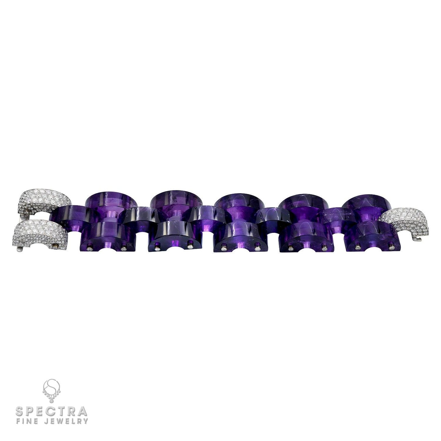 Aletto Brothers Carved Amethyst and Diamond Bracelet
