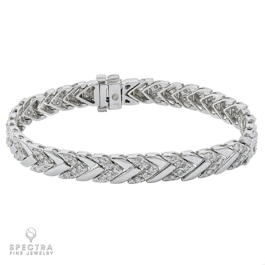 Alternating Diamond Link Bracelet in 14K White Gold – Contemporary Fine Jewelry