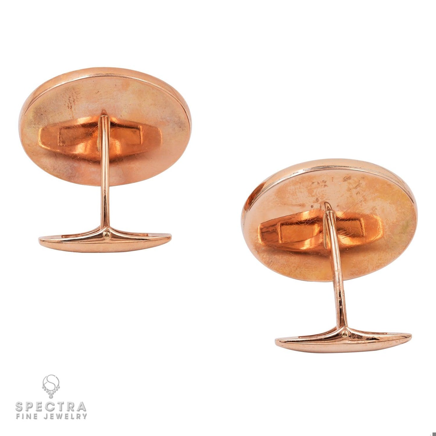 Antique English Rose-Cut Diamond Enamel Cufflinks