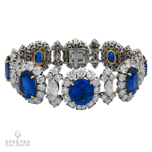Bulgari Vintage Mid-Century Sapphire Diamond Bracelet