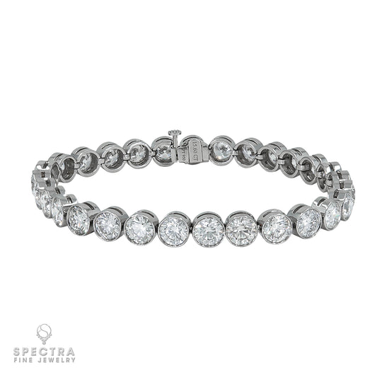 Spectra Fine Jewelry Diamond White Gold Bezel Tennis Bracelet 15.60ct
