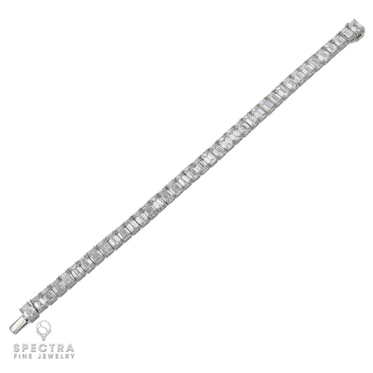 Spectra Fine Jewelry Emerald Cut Diamond Tennis Bracelet 27.95 cts.