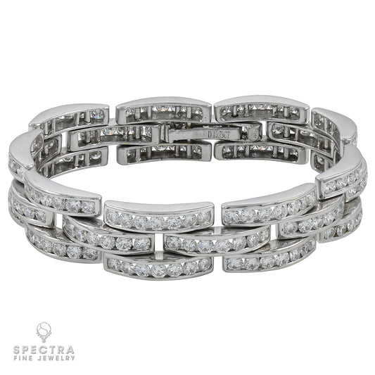 Contemporary Deco Revival Diamond Pave Articulated Link Bracelet