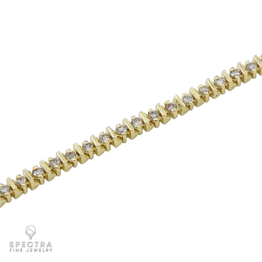 Spectra Fine Jewelry Diamond Yellow Gold Tennis Bracelet 2.50ct