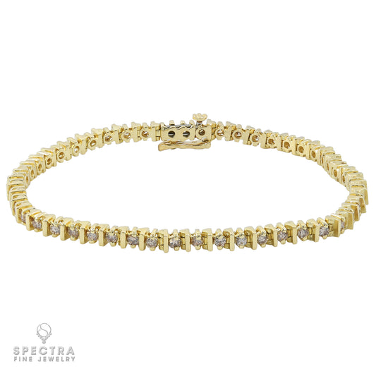 Spectra Fine Jewelry Diamond Yellow Gold Tennis Bracelet 2.50ct