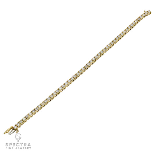 Contemporary Yellow Gold Diamond Tennis Bracelet 5.0 cts.