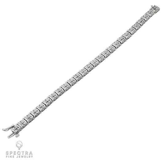 Contemporary Diamond Line Tennis Bracelet 5.20ct