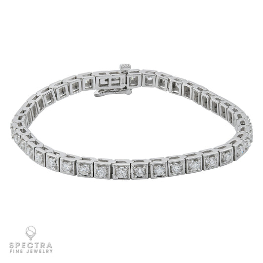 Contemporary Diamond Tennis Bracelet 3.28ct