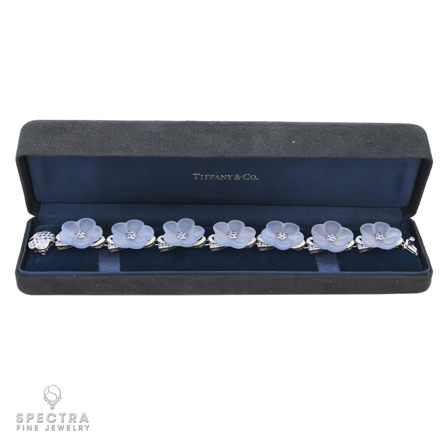 Tiffany & Co. Rock Crystal Quartz Diamond Flower Bracelet Pair