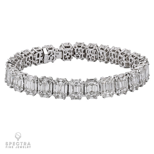 Spectra Fine Jewelry 11.37 carats Illusion Cut Diamond Tennis Bracelet