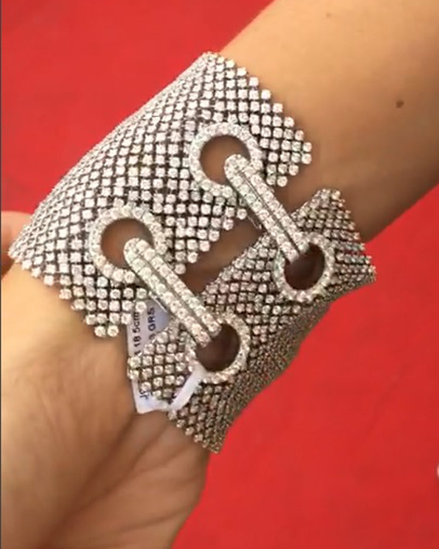 54.05 ct. Diamond Flexible Mesh Bracelet in 18K White Gold