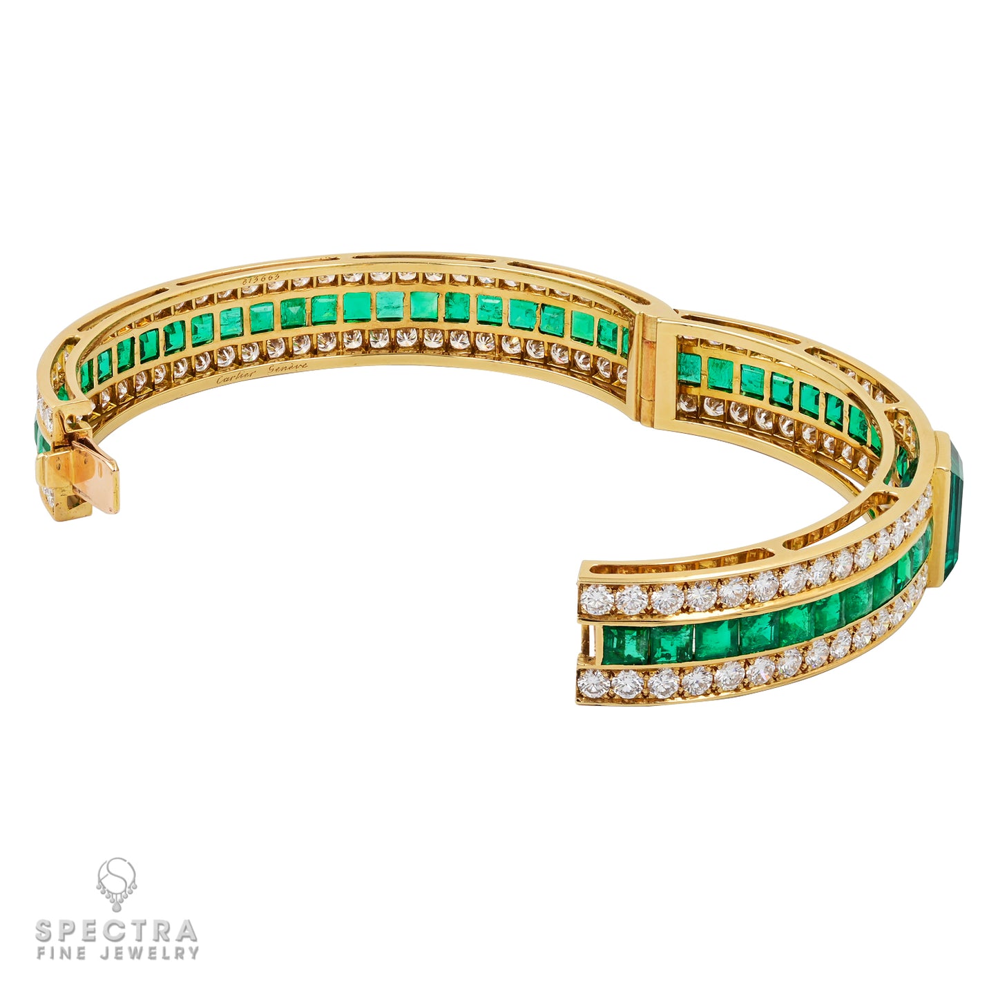 Cartier Emerald Diamond Bangle: Exquisite Jewelry from 1984
