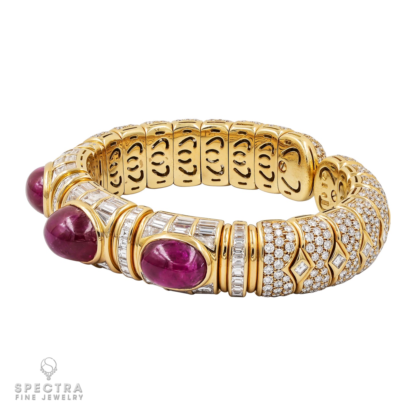 Bulgari Rubies and Diamonds Bracelet in 18k Gold | SSEF Certified