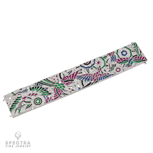 Oscar Heyman Birds in Flight Bracelet – Platinum Multigem - 27.5 ct Total