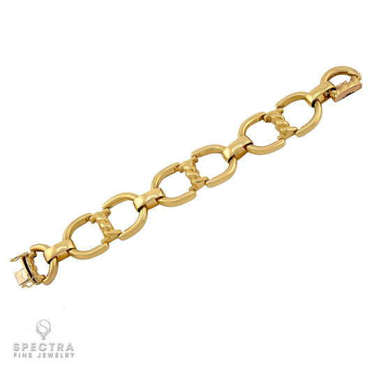Estate 18K Yellow Gold Door Knocker Link Bracelet – Fine Jewelry
