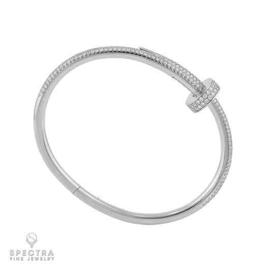Cartier Juste un Clou Diamond Bangle in 18K White Gold – Signed Fine Jewelry