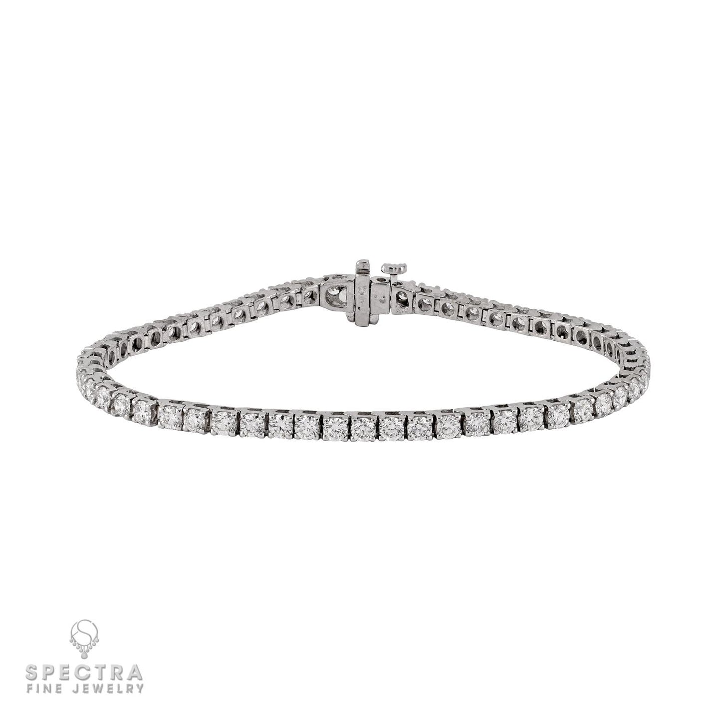 14K White Gold Diamond Tennis Bracelet 6.60 Carats