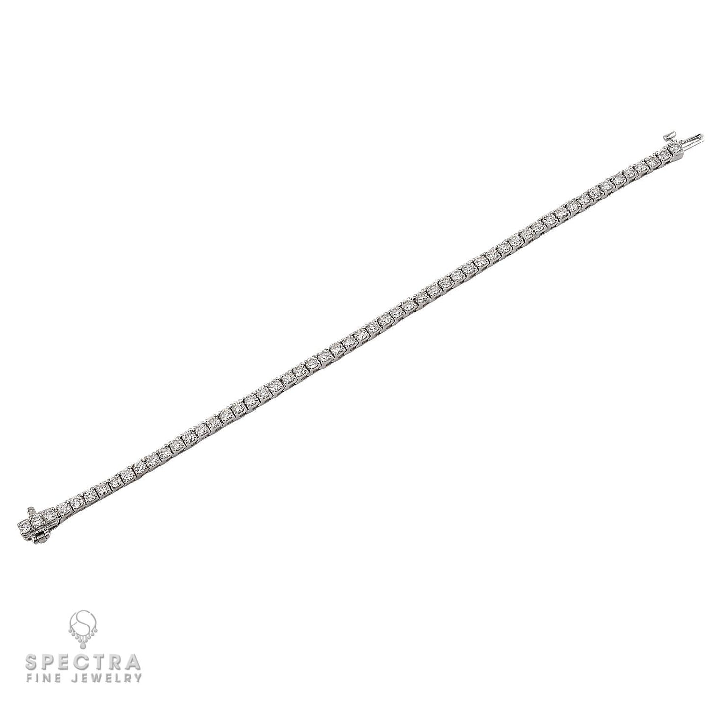 14K White Gold Diamond Tennis Bracelet 6.60 Carats