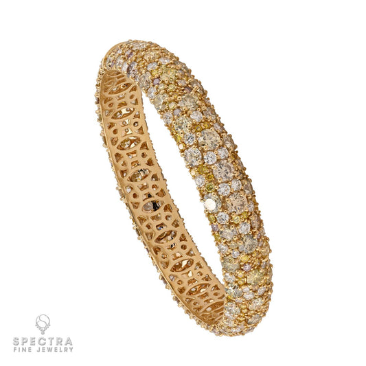 34.04ct Multicolor Diamond Bangle Bracelet | Spectra Fine Jewelry