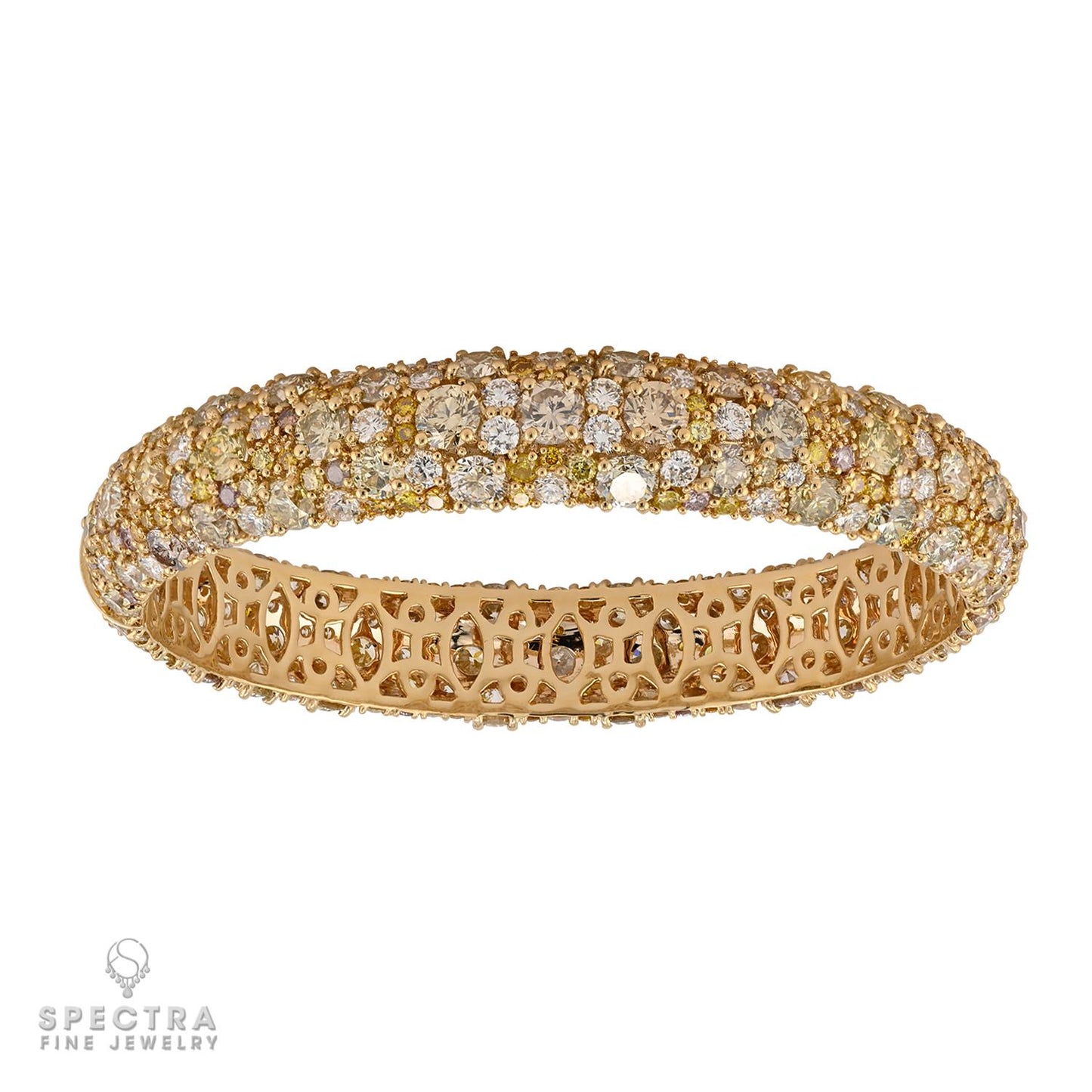 34.04ct Multicolor Diamond Bangle Bracelet | Spectra Fine Jewelry