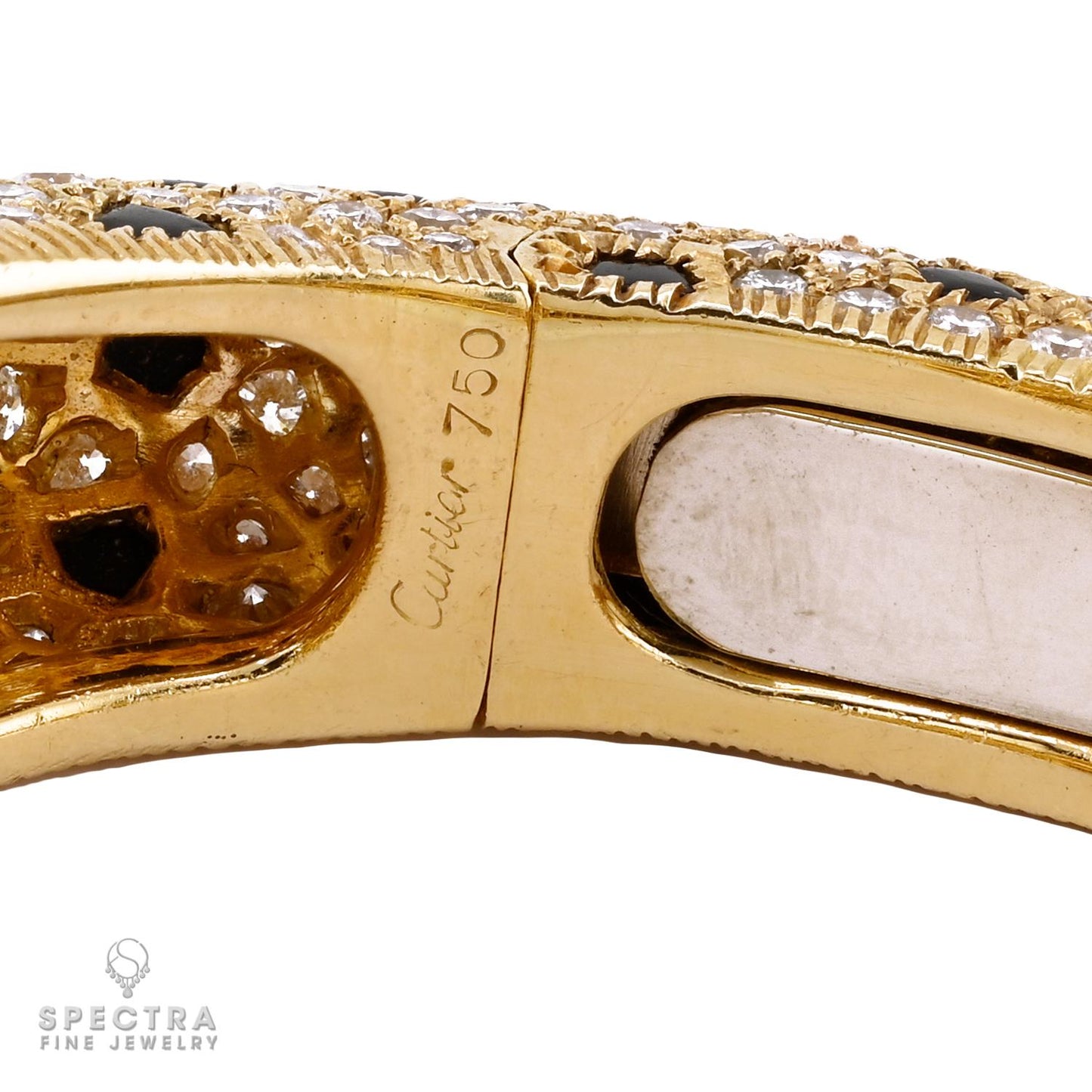 Cartier Panthère Diamond, Onyx & Emerald Bangle