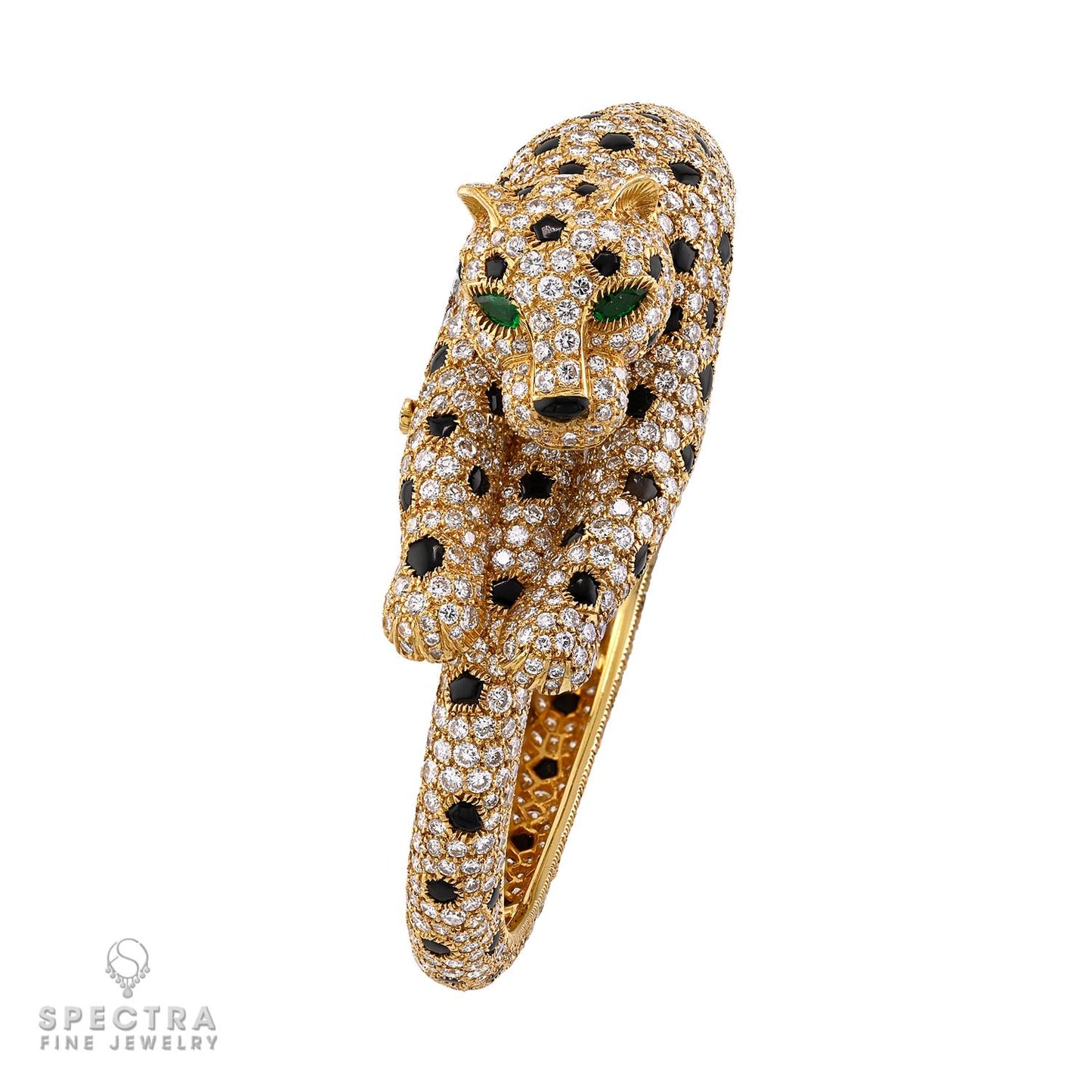 Cartier Panthère Diamond, Onyx & Emerald Bangle