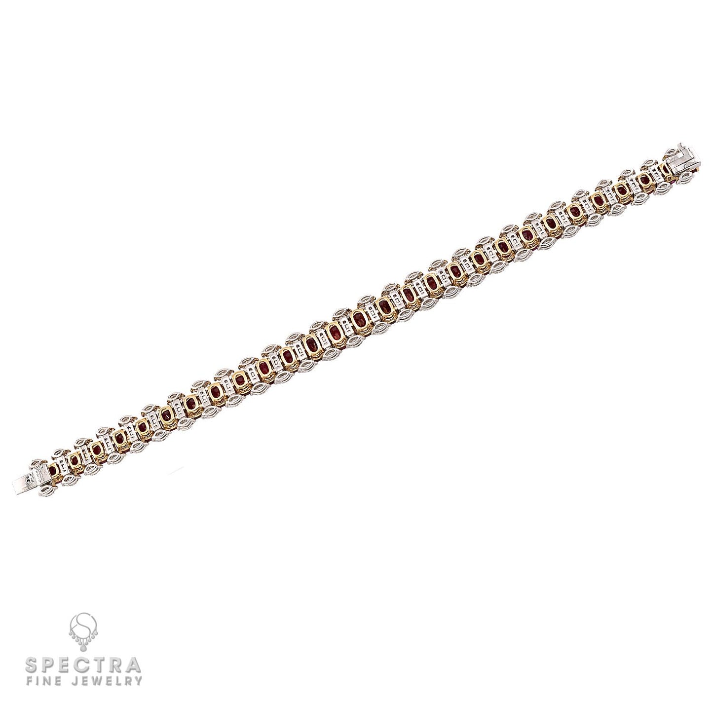Spectra Fine Jewelry 26.21 cts. Burma Ruby & Diamond Line Bracelet