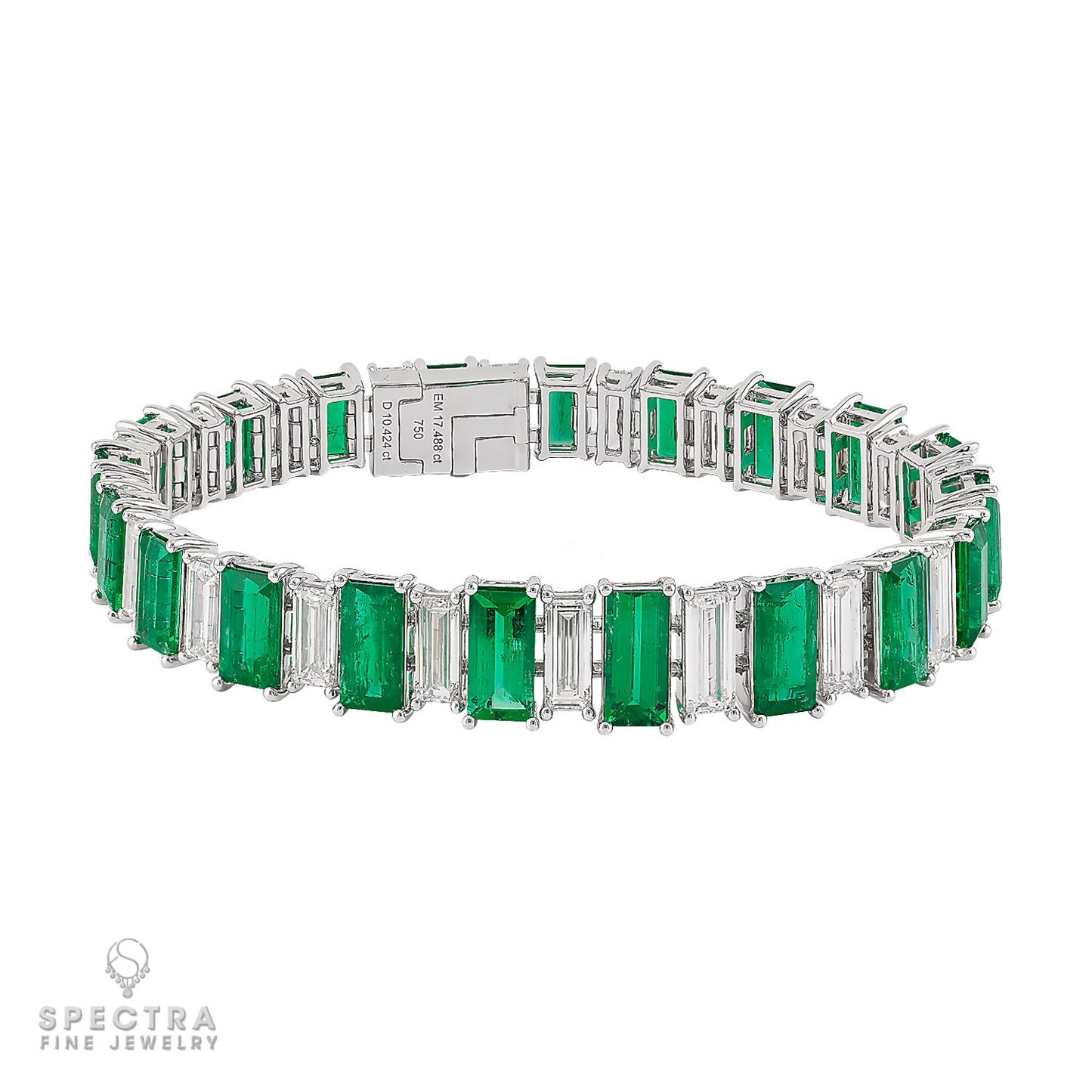 Spectra Fine Jewelry Colombian Emerald & Diamond Bracelet 17.49 cts.