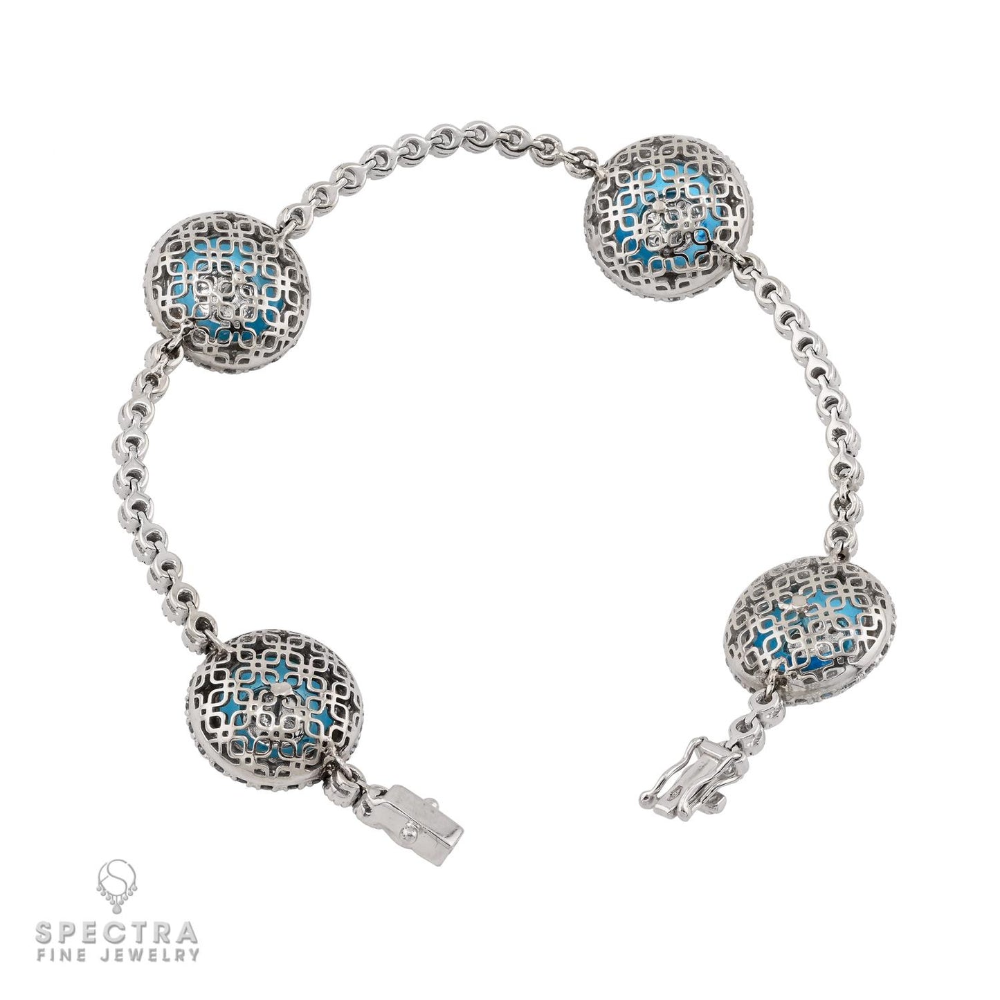 Diamond & Blue Sapphire Crystal Evil Eye Bracelet