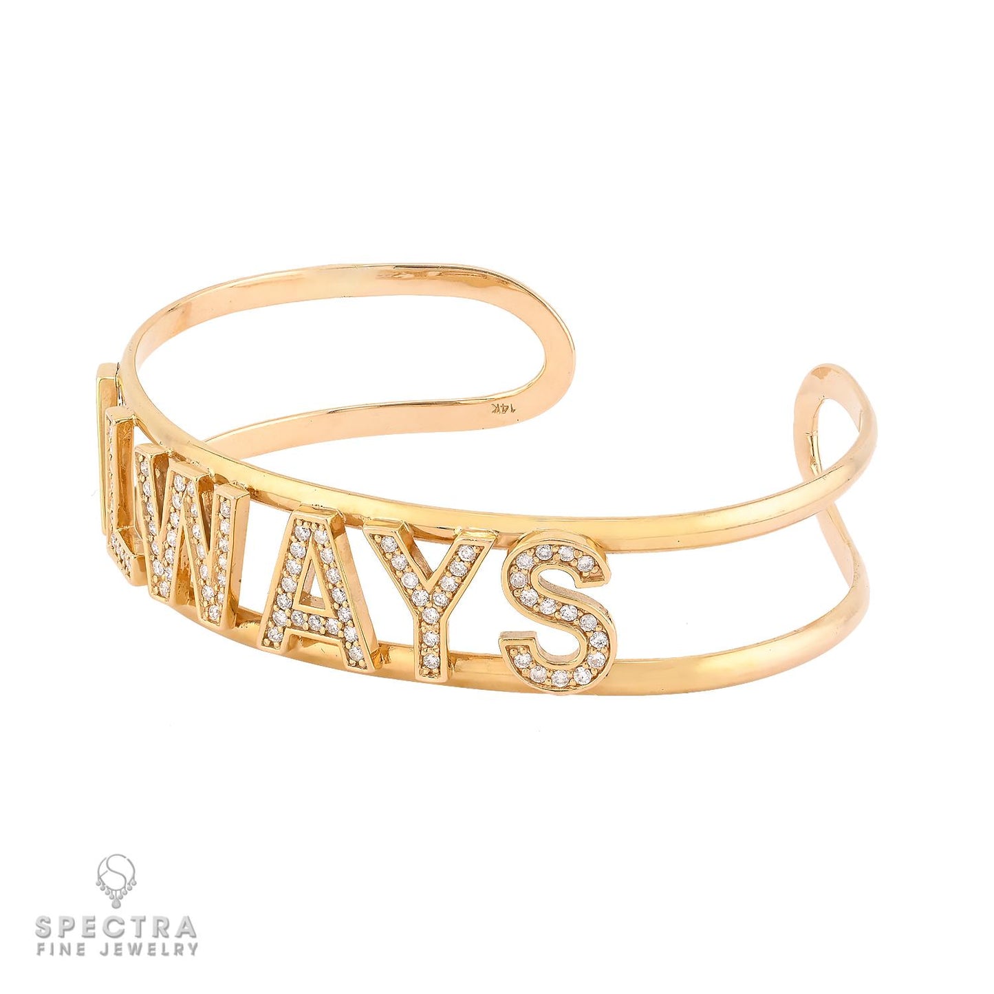 14K Yellow Gold "ALWAYS" Diamond Bangle