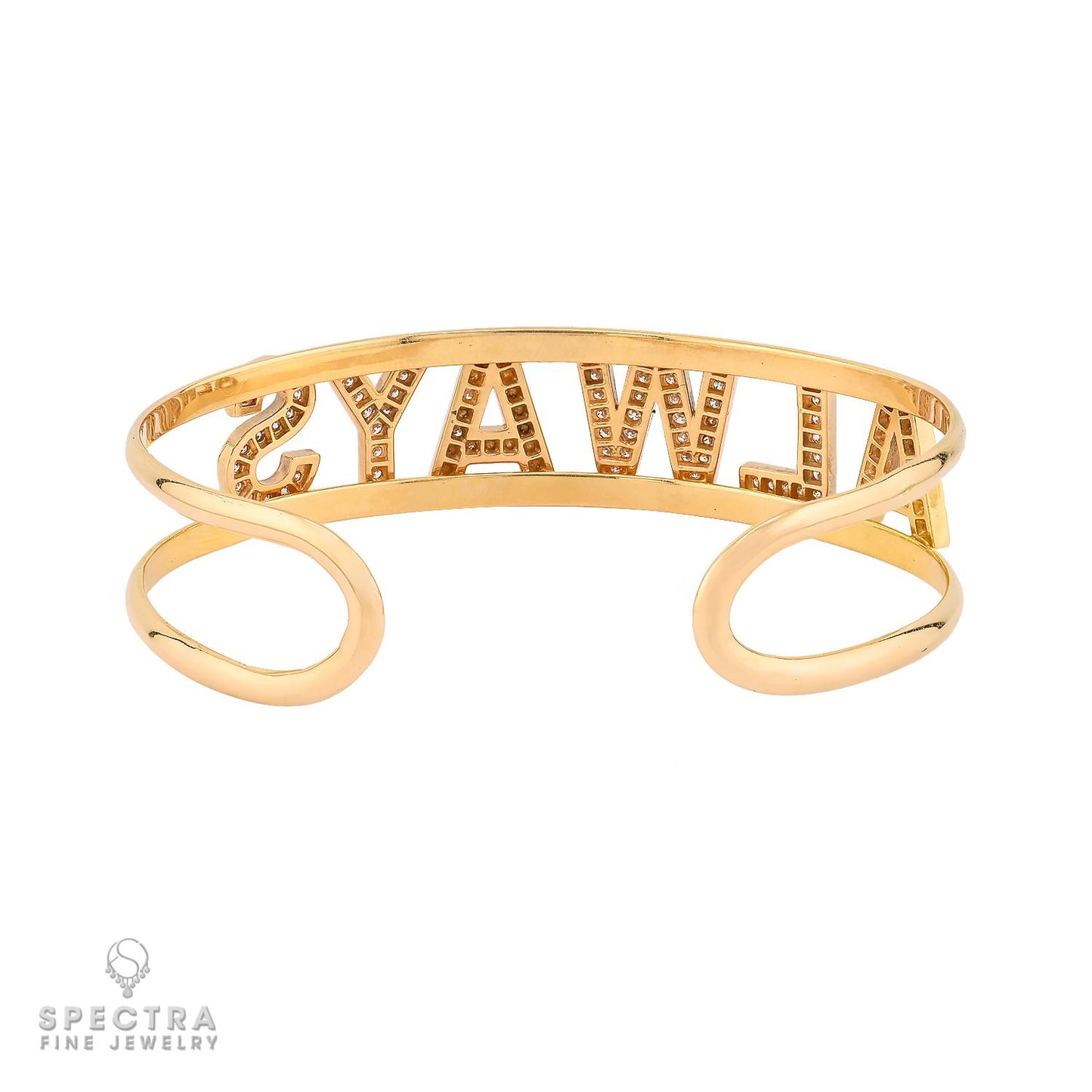 14K Yellow Gold "ALWAYS" Diamond Bangle
