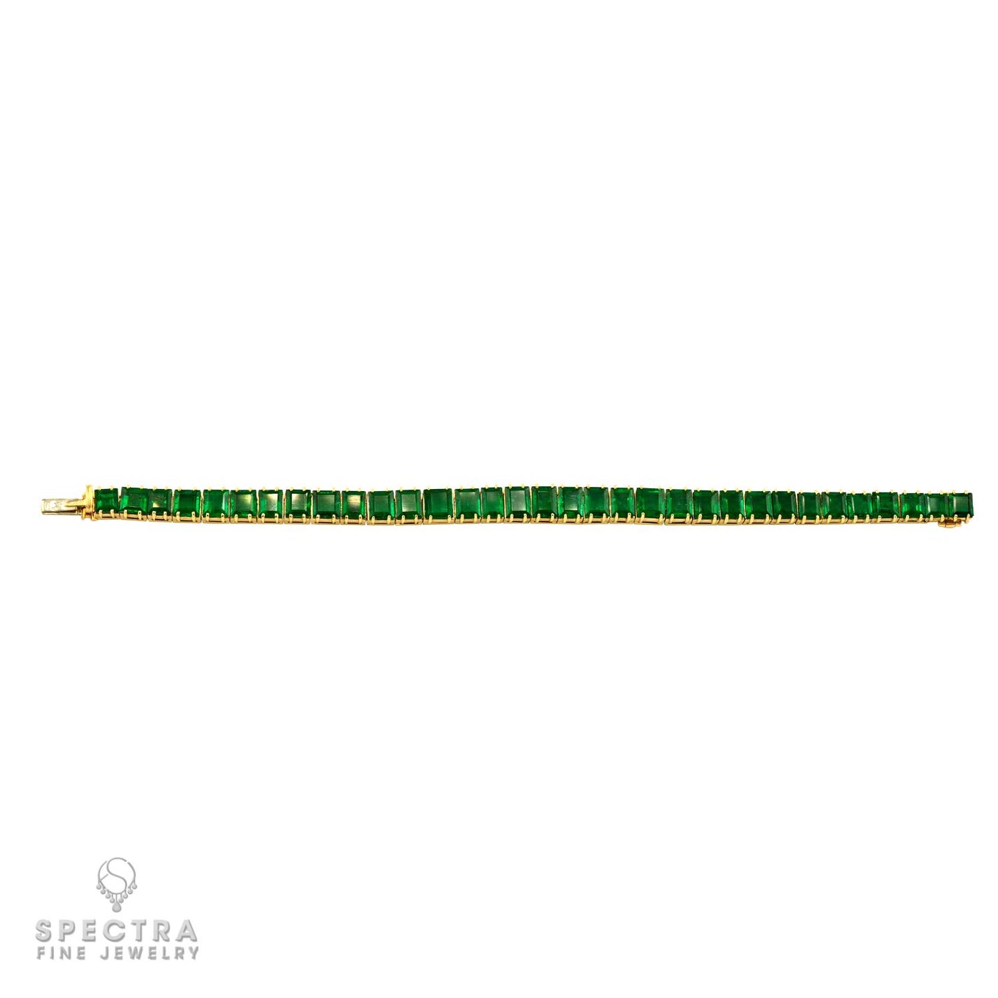 Boucheron Emerald Tennis Bracelet 18K Yellow Gold