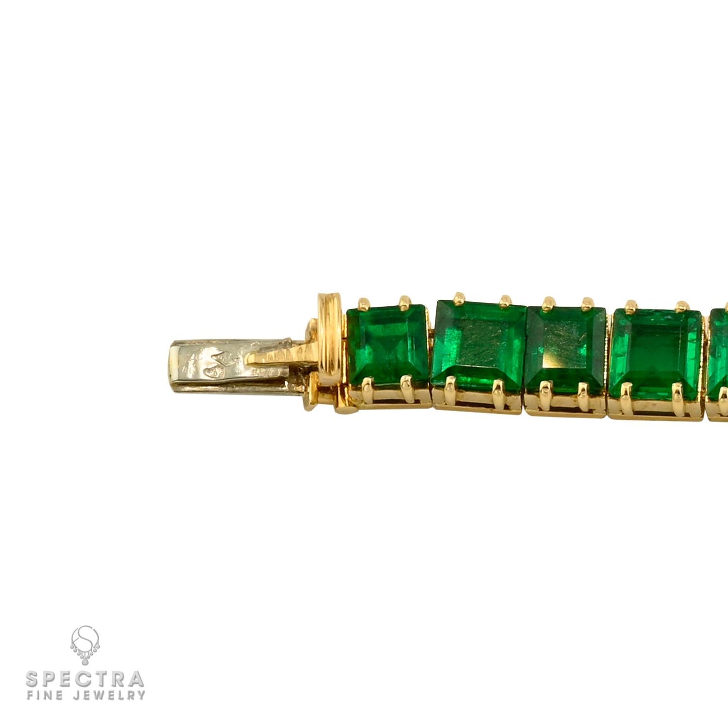 Boucheron Emerald Tennis Bracelet 18K Yellow Gold