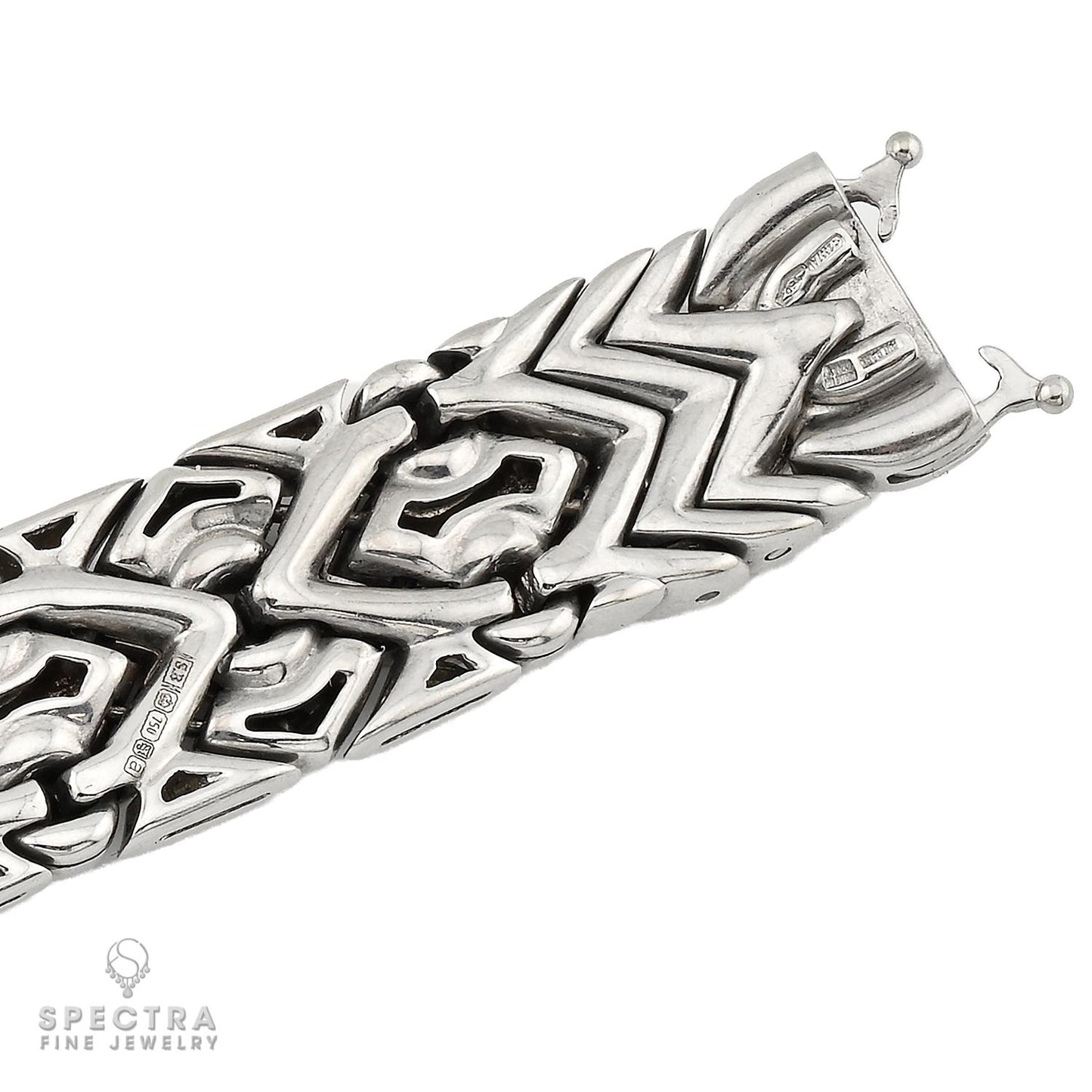 Bulgari 18k White Gold Trika Geometric Link Bracelet | Spectra