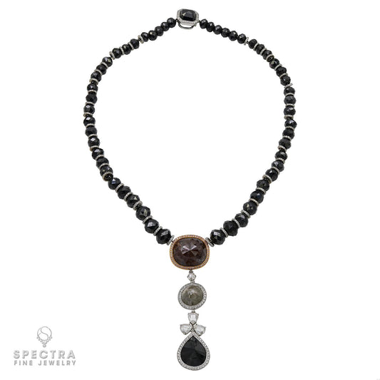 Spectra Fine Jewelry 160.5 cts. Black and Gray Diamond Pendant Necklace