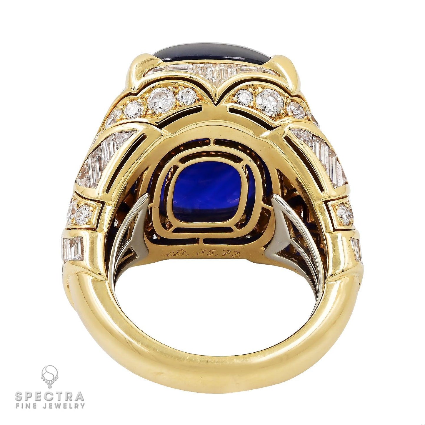 Bulgari 35.72 ct. Ceylon Sapphire Diamond 18K Yellow Gold Ring