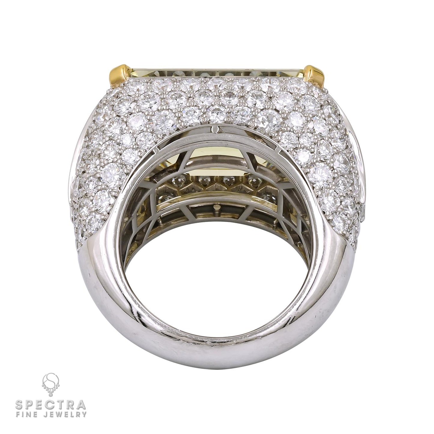 Bulgari Trombino Vintage Yellow Diamond Cocktail Bombe Ring