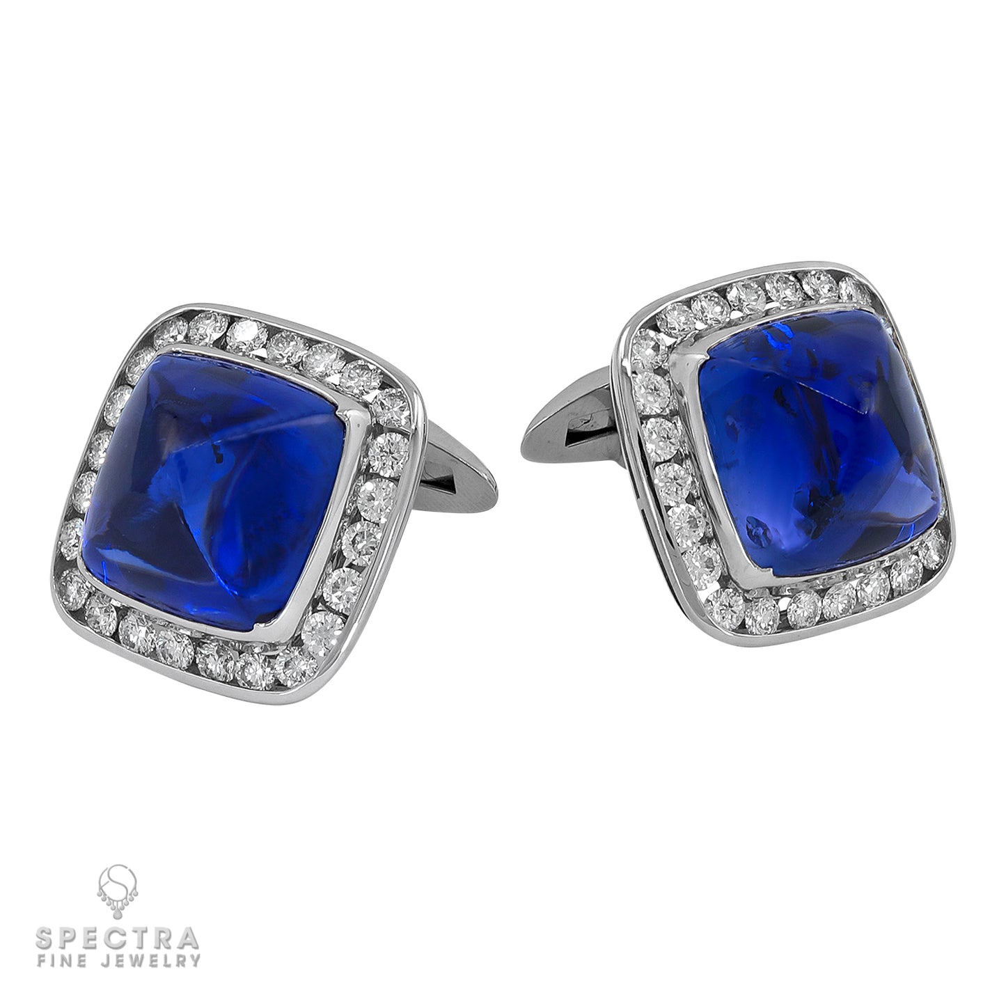 Spectra Fine Jewelry Sri Lanka Sapphire Diamond Cufflinks