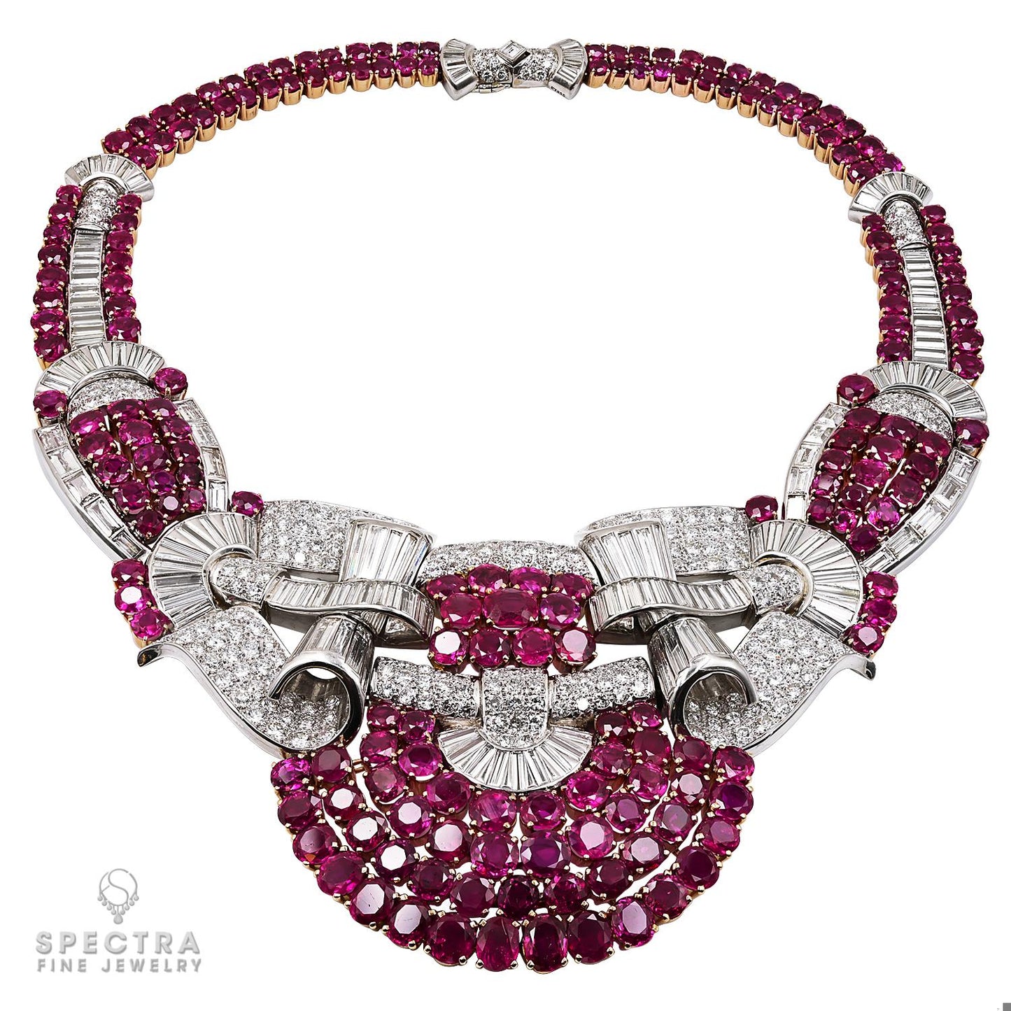 Captivating Burmese Ruby Necklace with Diamond Accents