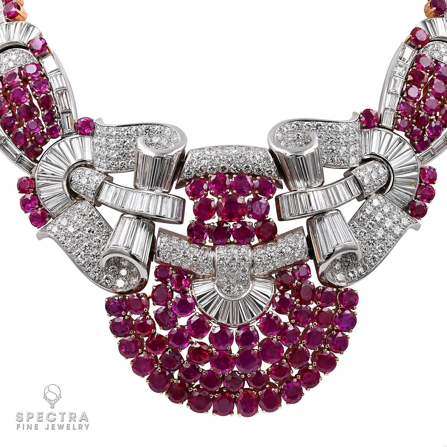Captivating Burmese Ruby Necklace with Diamond Accents