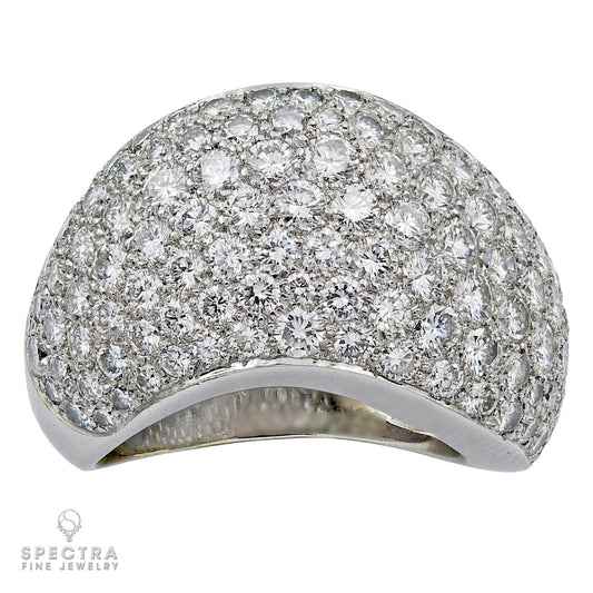 Signed Cartier Diamond Demi Bombe Ring