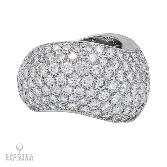 Signed Cartier Diamond Demi Bombe Ring